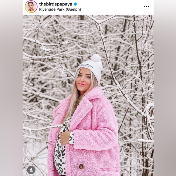 Shady Lady Light Pink Teddy Midi Coat - Picture 10 of 11